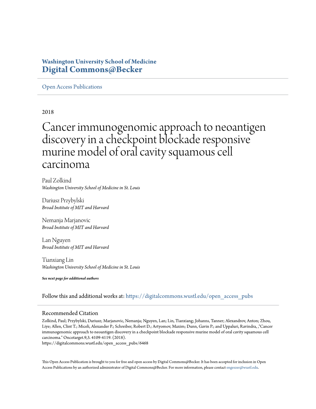 Cancer Immunogenomic Approach to Neoantigen Discovery in A