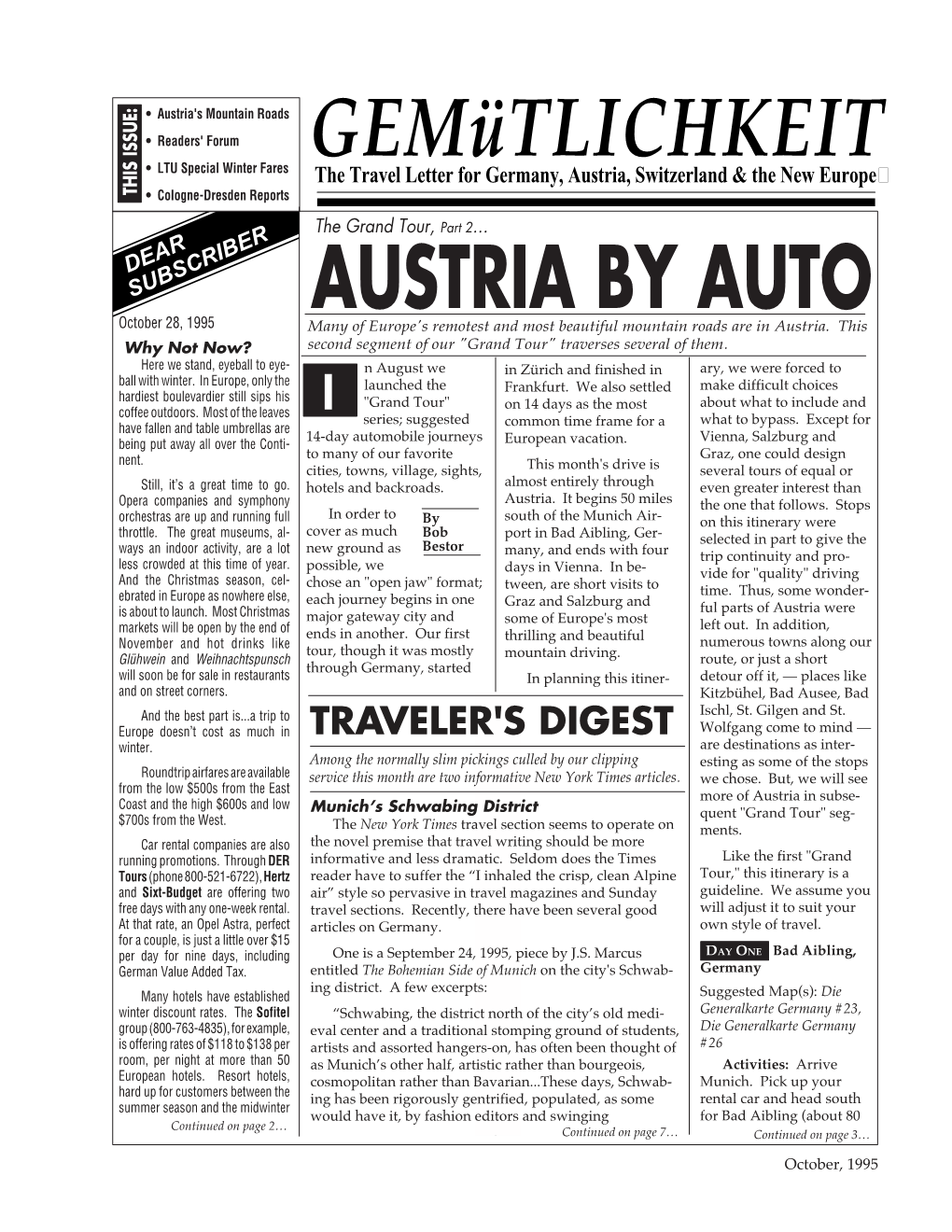 AUSTRIA by AUTO October 28, 1995 Many of Europe's Remotest and Most Beautiful Mountain Roads Are in Austria