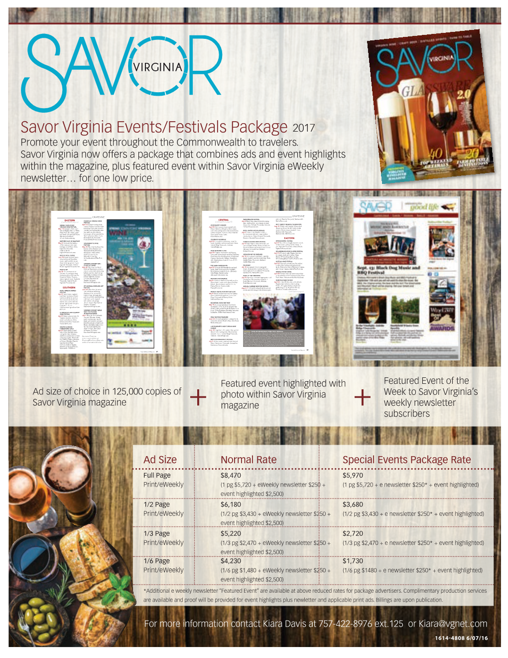 Savor Virginia Events/Festivals Package 2017 Promote Your Event Throughout the Commonwealth to Travelers