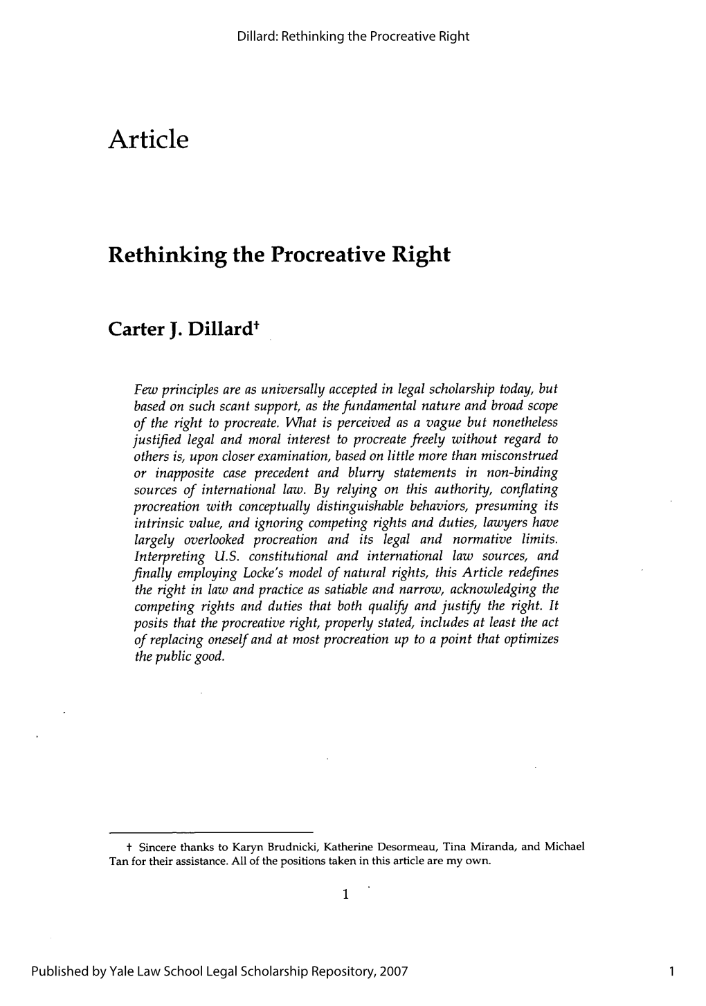 Rethinking the Procreative Right