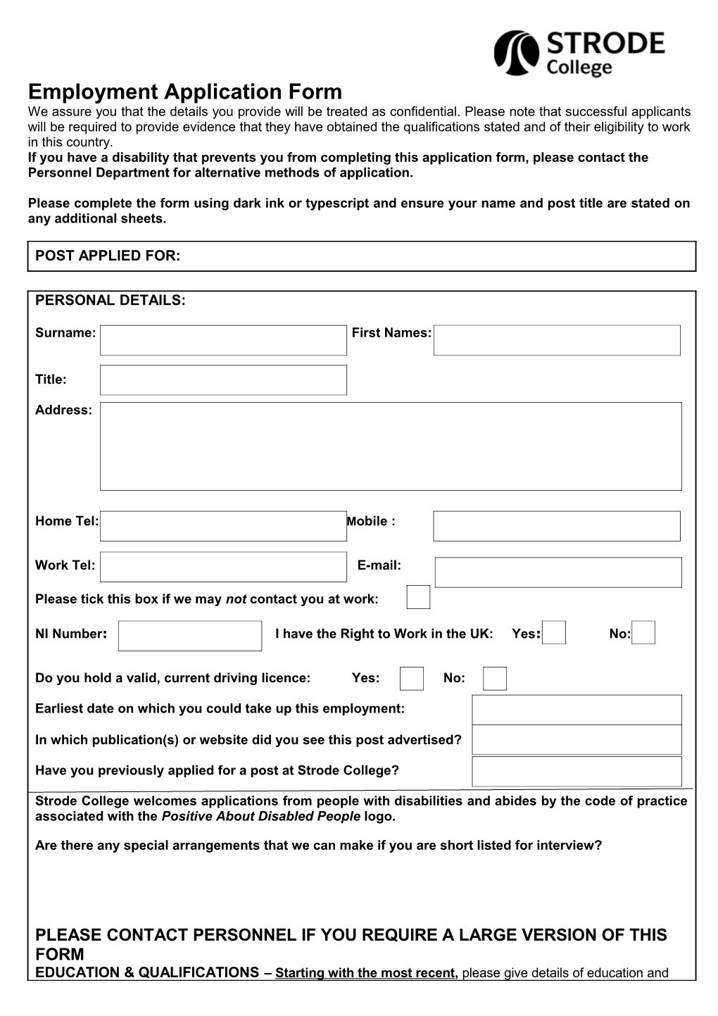 Employment Application Form s11