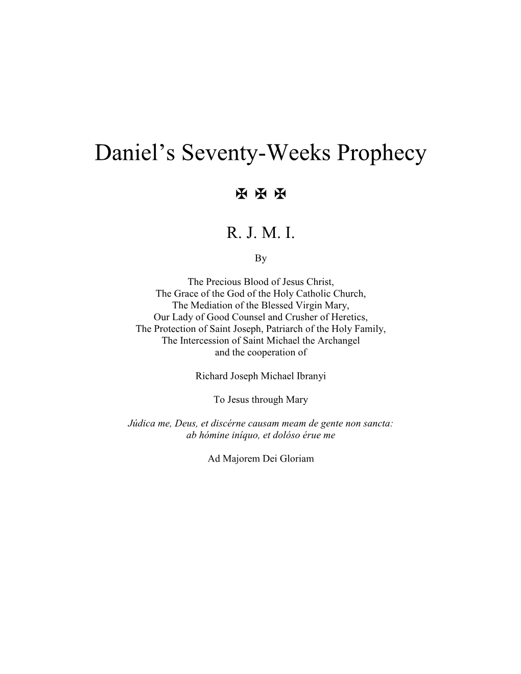 Daniel's Seventy-Weeks Prophecy