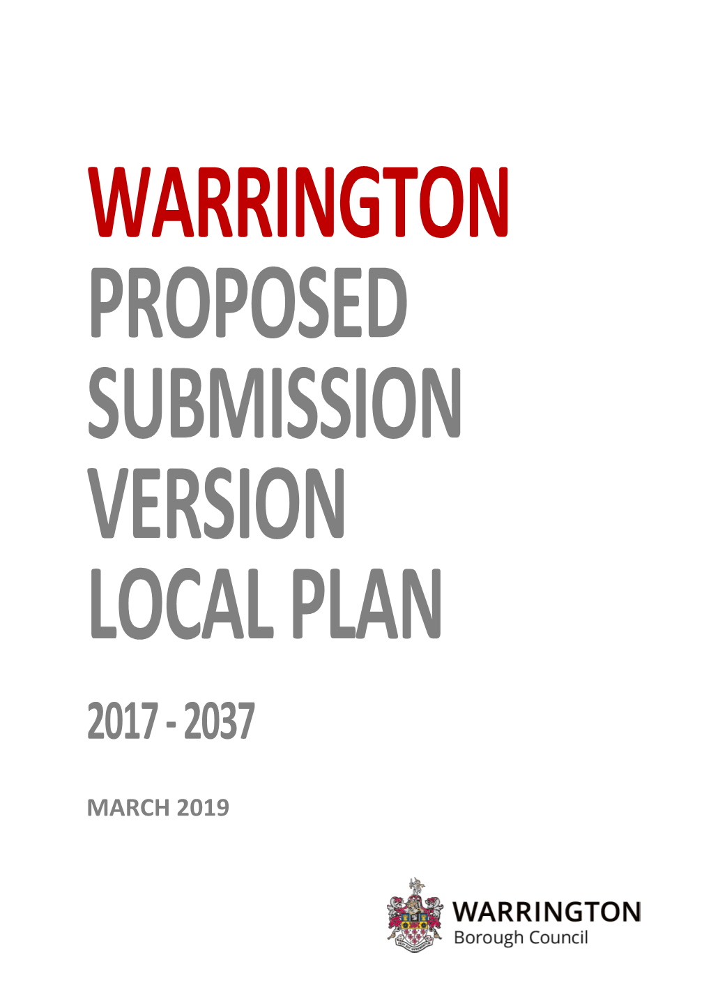 Warrington Proposed Submission Version Local Plan (2019)