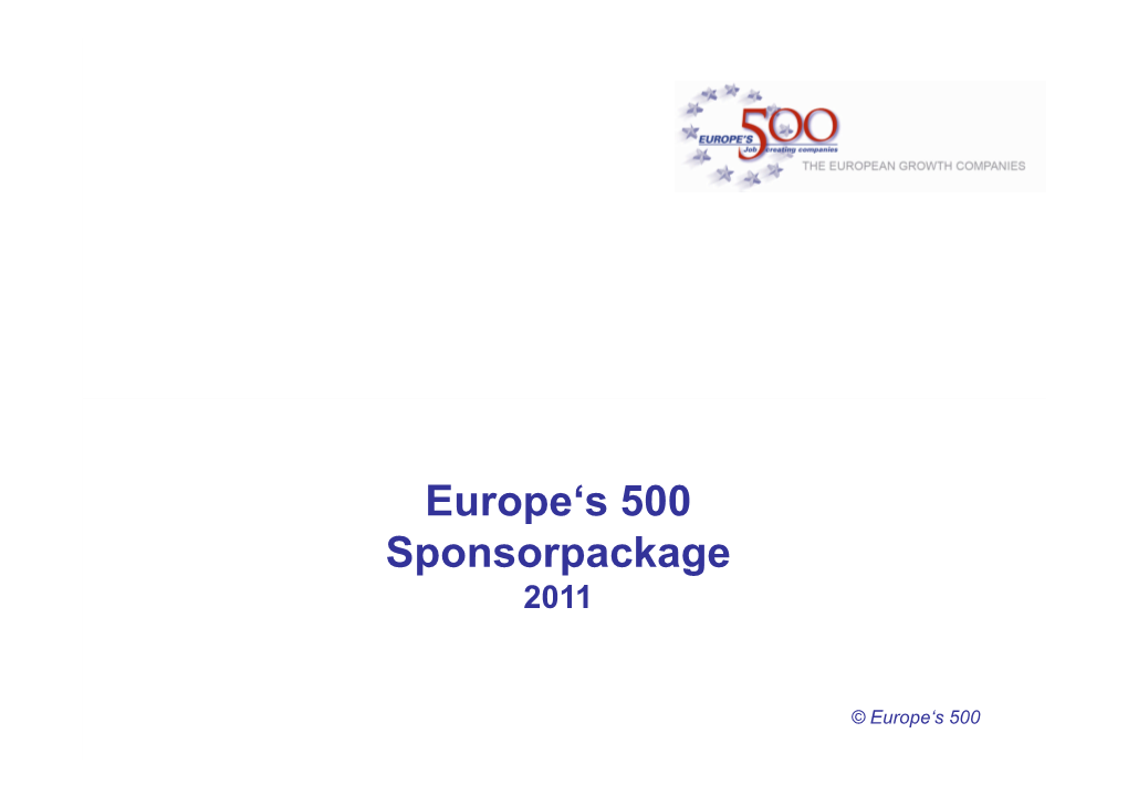 Europe's 500 Sponsorpackage