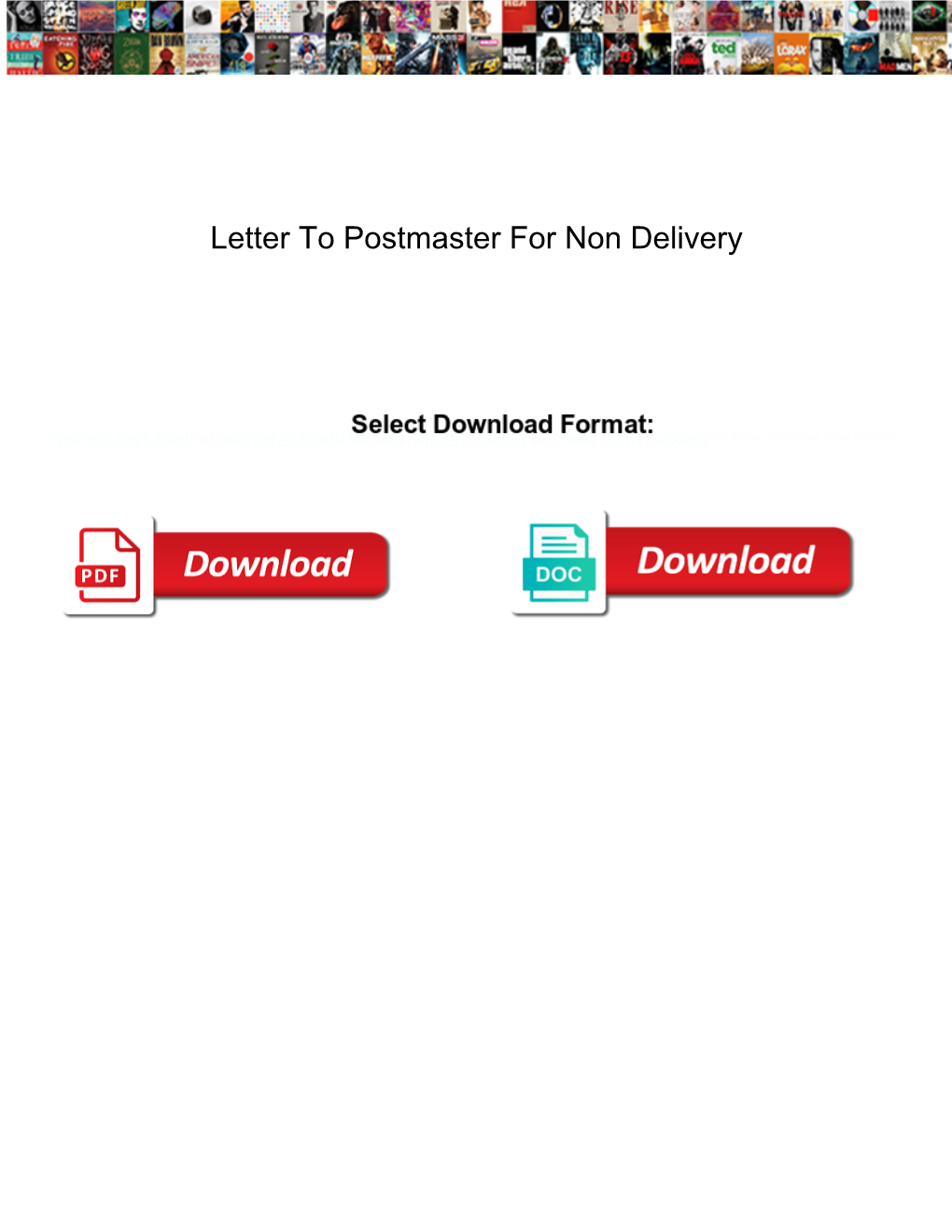 Letter to Postmaster for Non Delivery