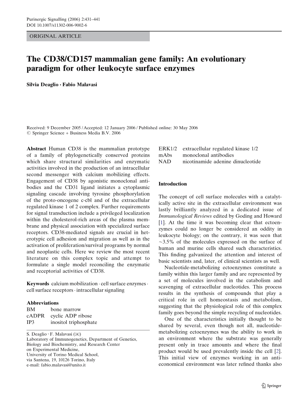 The CD38/CD157 Mammalian Gene Family: an Evolutionary Paradigm for Other Leukocyte Surface Enzymes