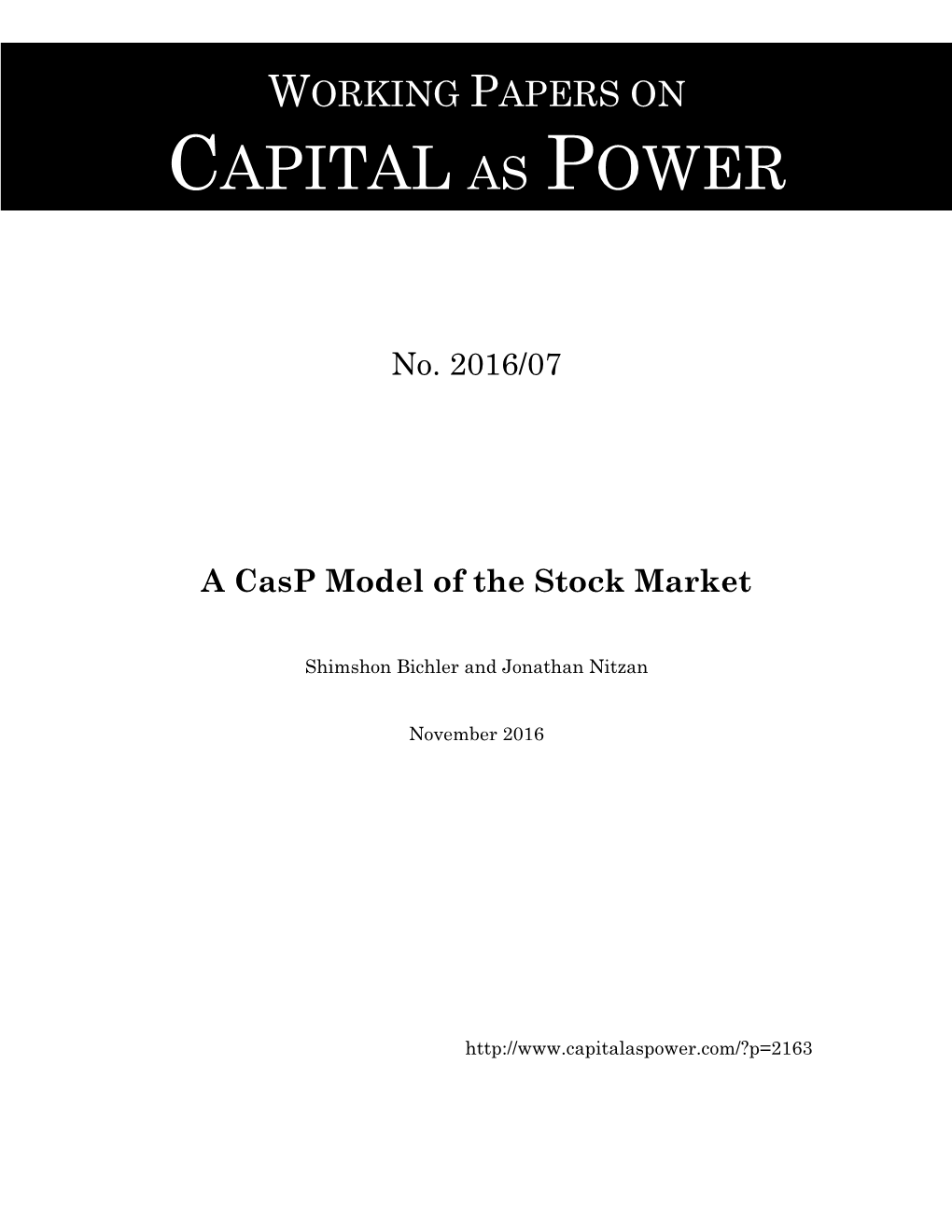 A Casp Model of the Stock Market