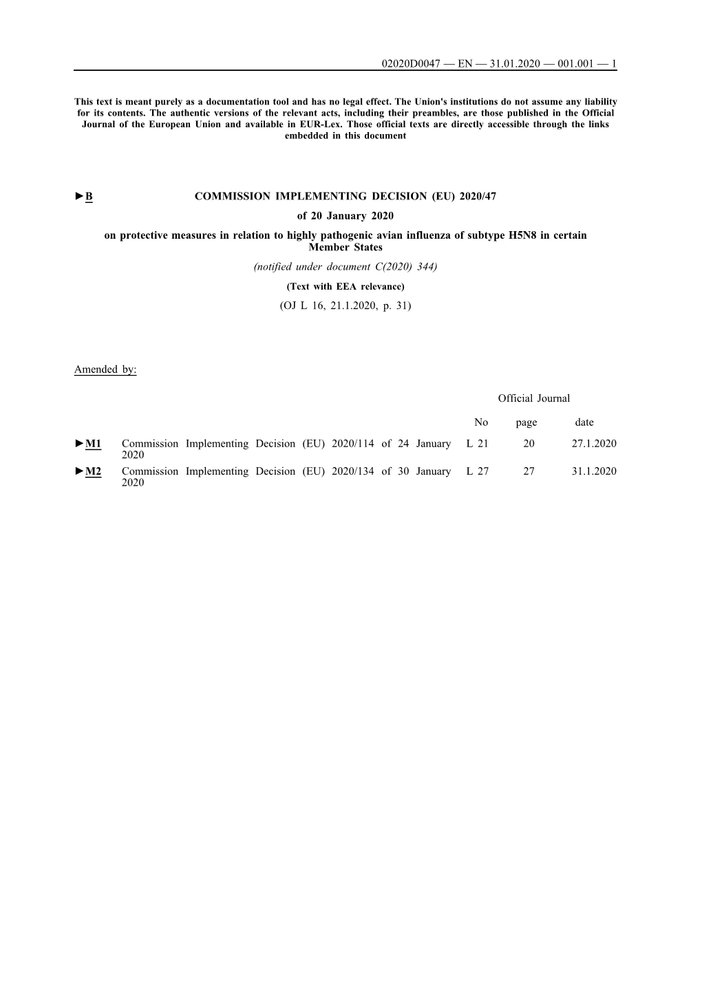 B Commission Implementing Decision (Eu