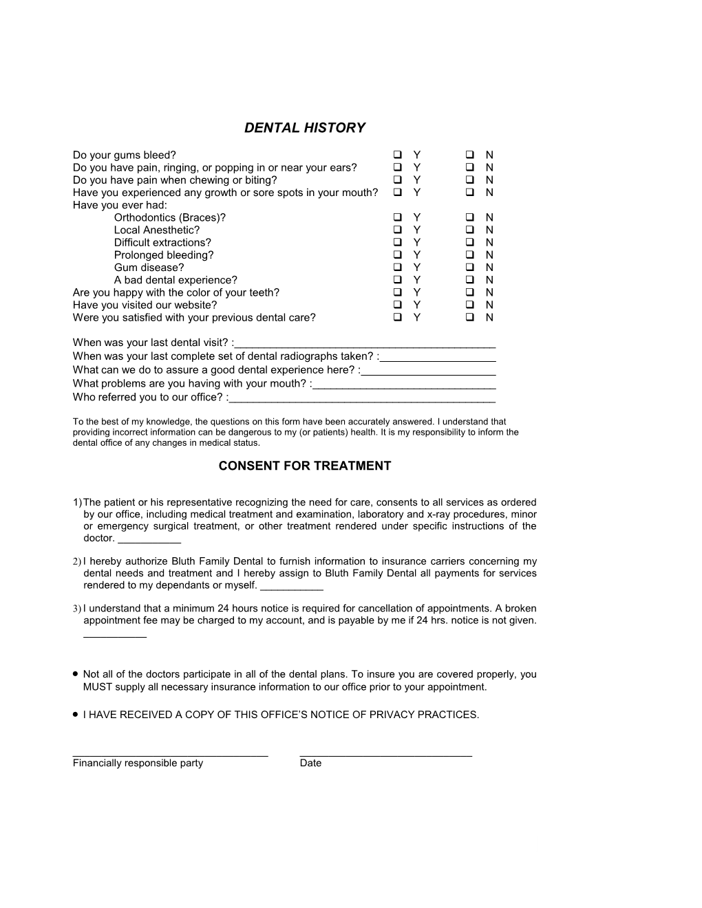 Dental History