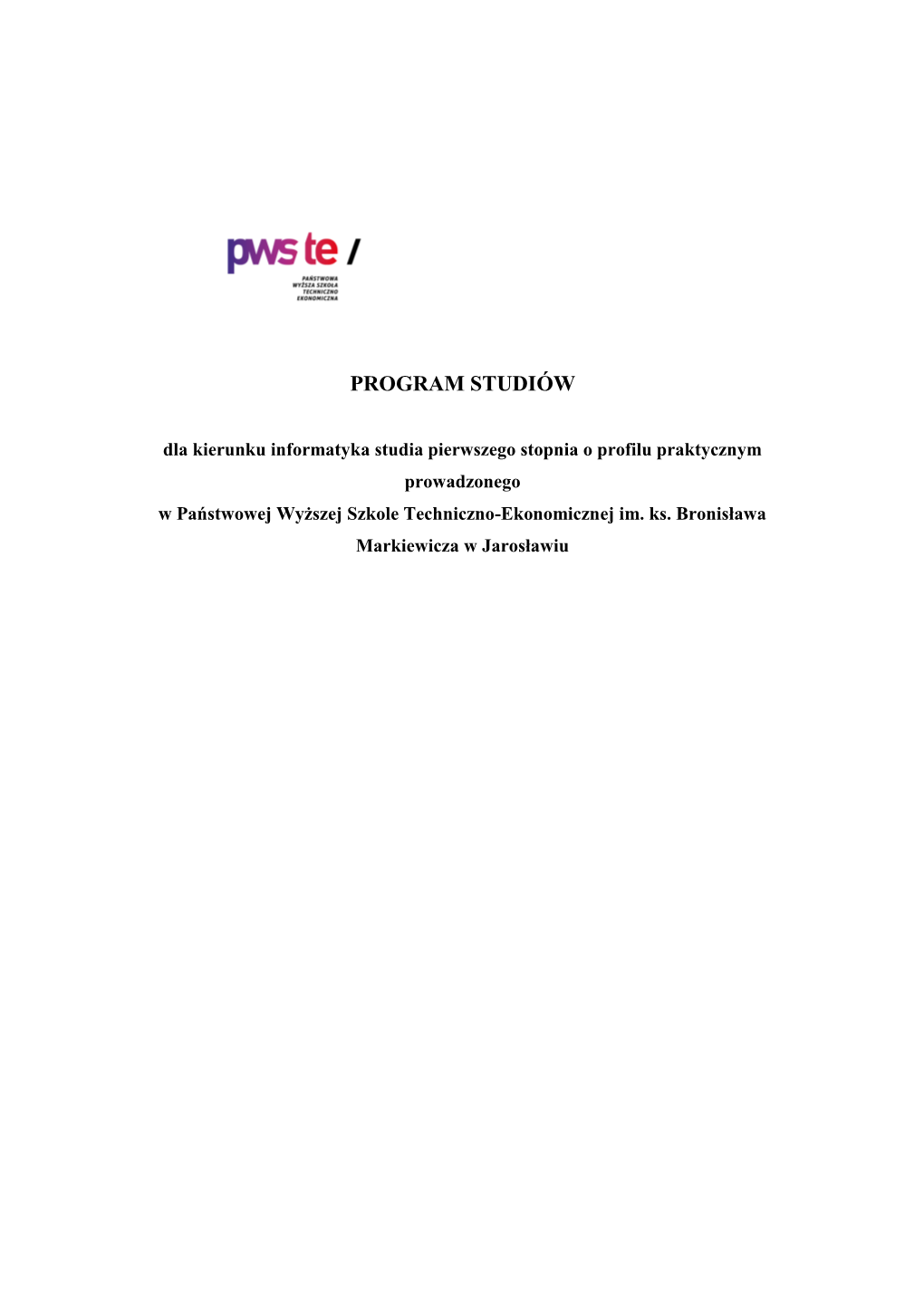 Program Studiów 2020/2021