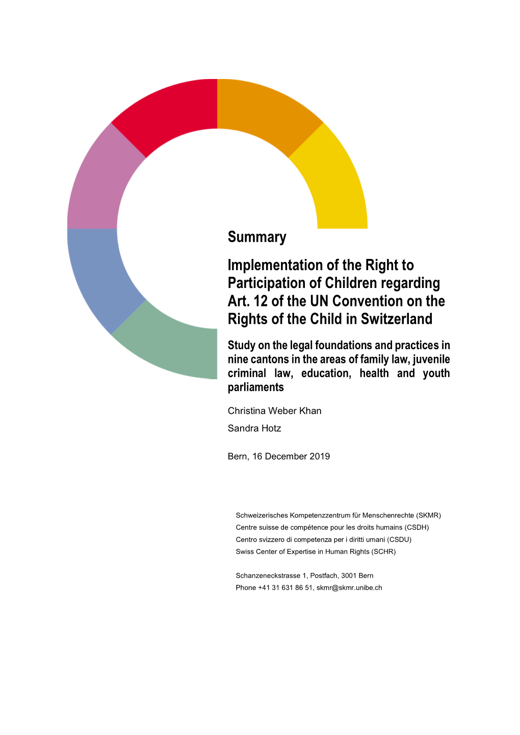 Summary of the Study on Implementation of Art. 12 UNCRC in Switzerland