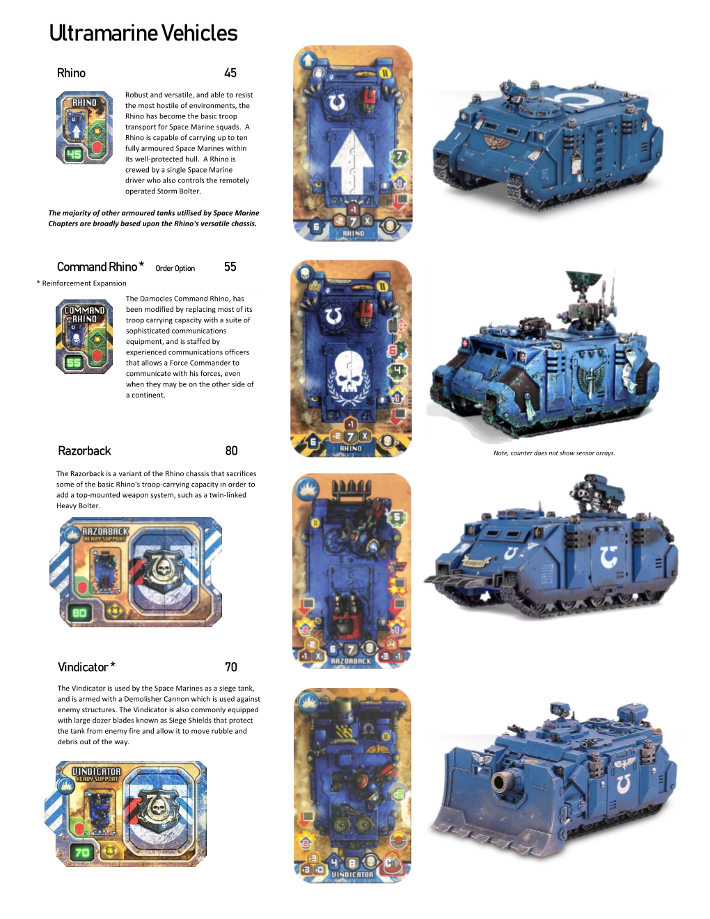 Ultramarine Vehicles