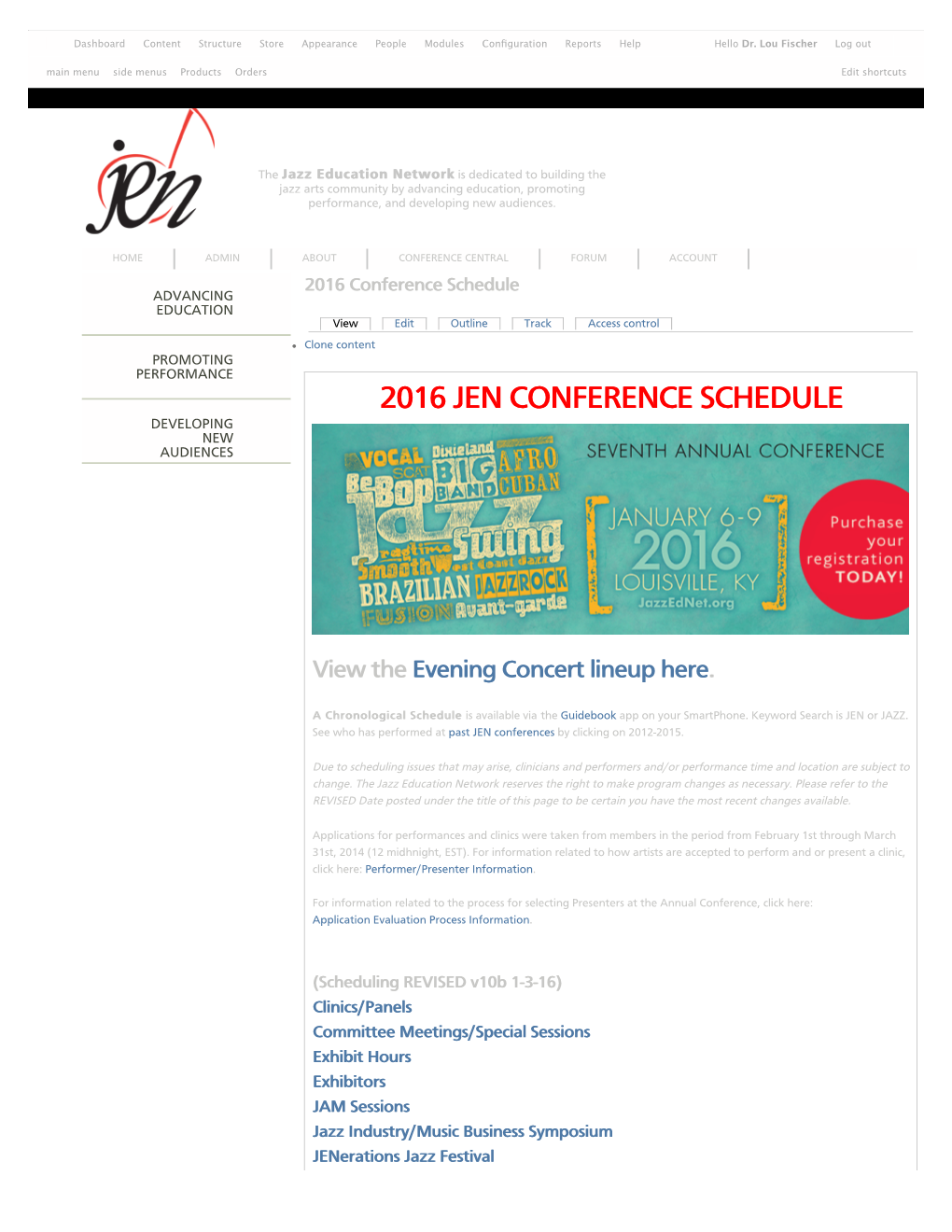 2016 Conference Schedule | the Jazz Education Network