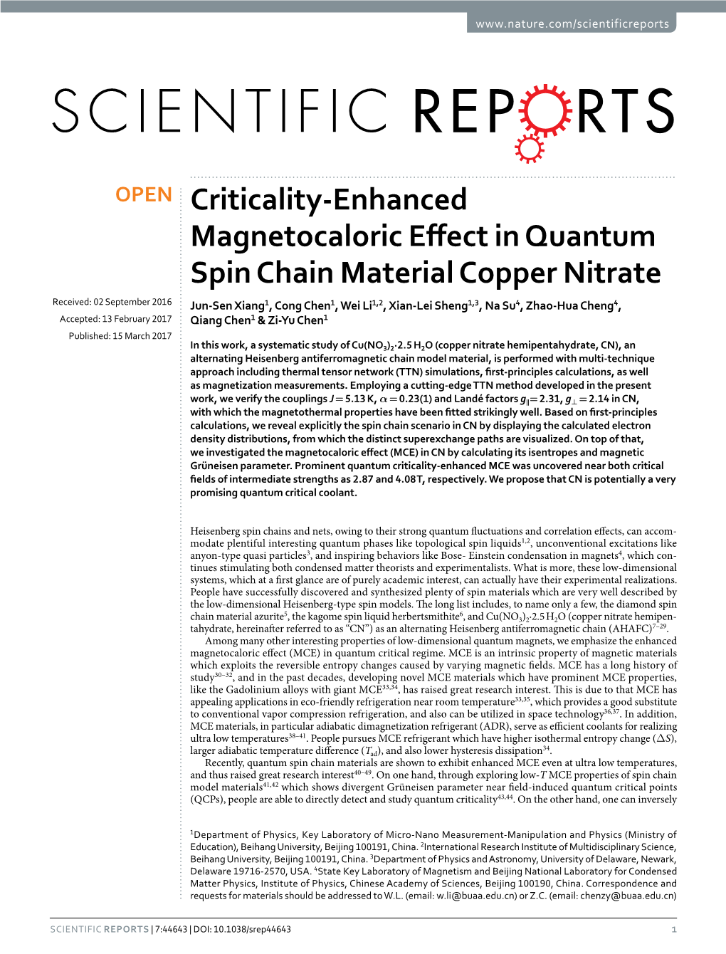 Criticality-Enhanced Magnetocaloric Effect in Quantum Spin Chain