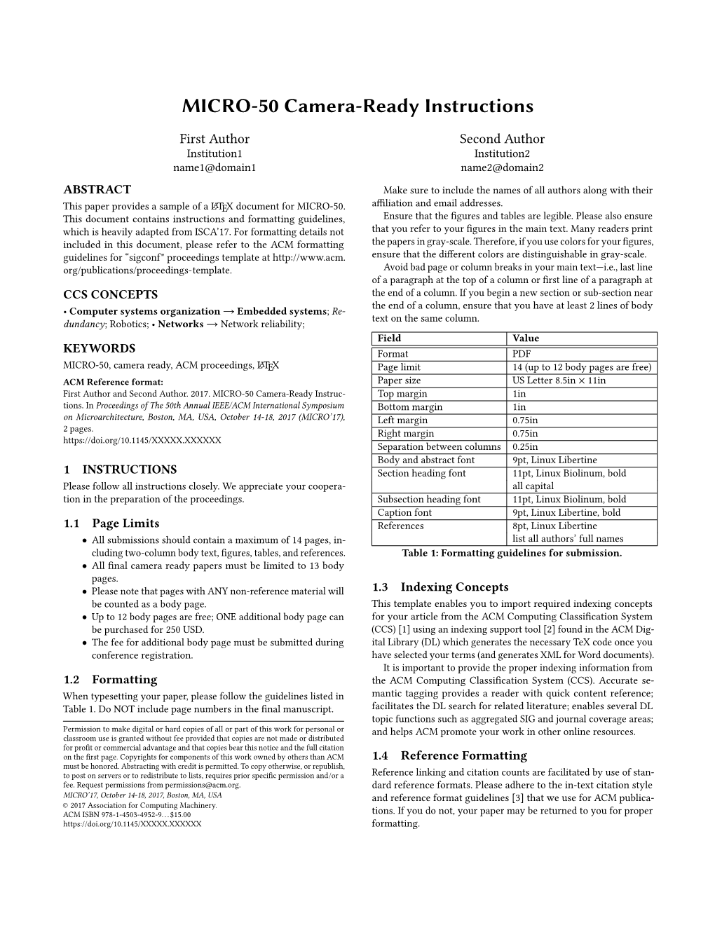 MICRO-50 Camera-Ready Instructions