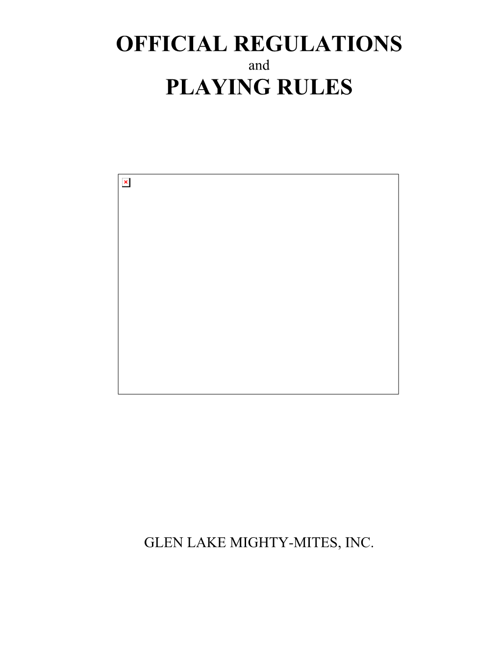 Official Regulations Playing Rules