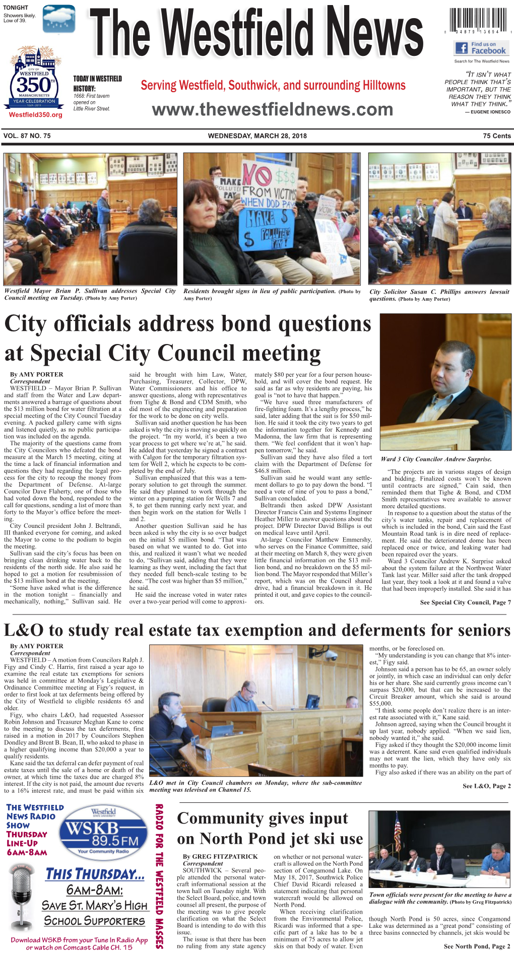 City Officials Address Bond Questions at Special City Council Meeting