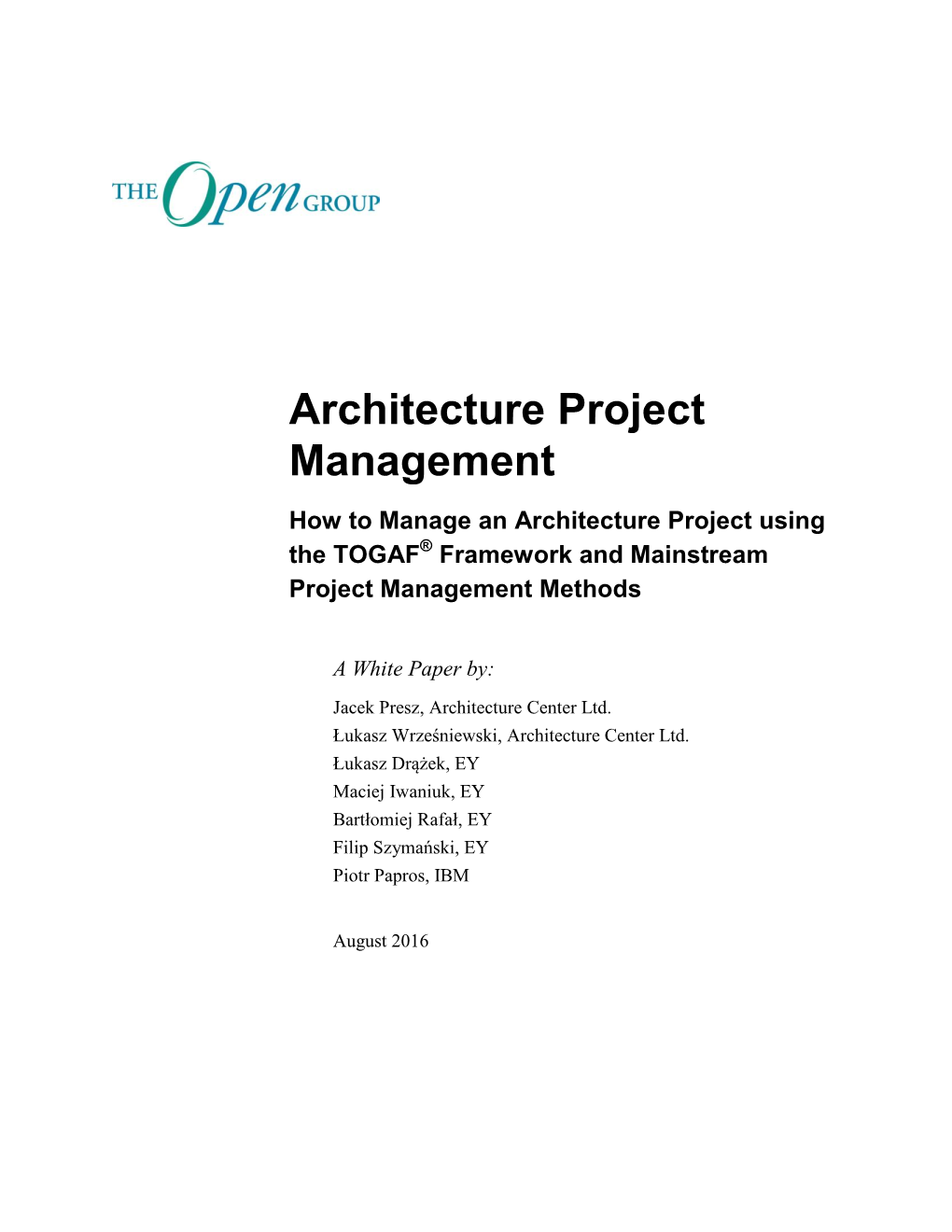 Architecture Project Mgmt WP