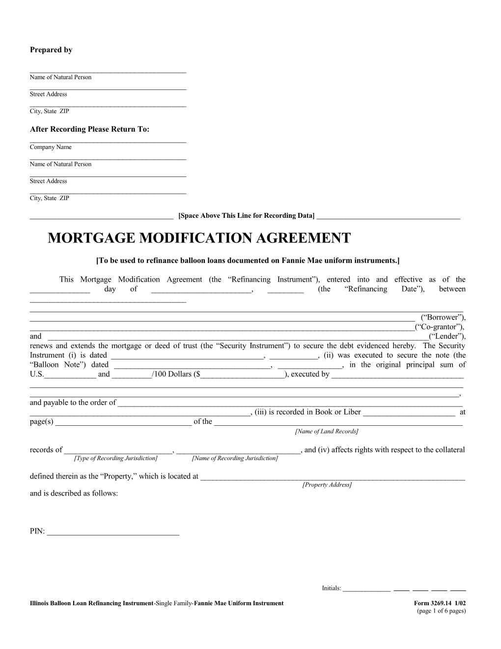 Mortgage Modification Agreement - 3269-14