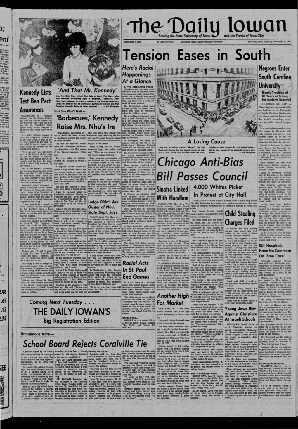 Daily Iowan (Iowa City, Iowa), 1963-09-12