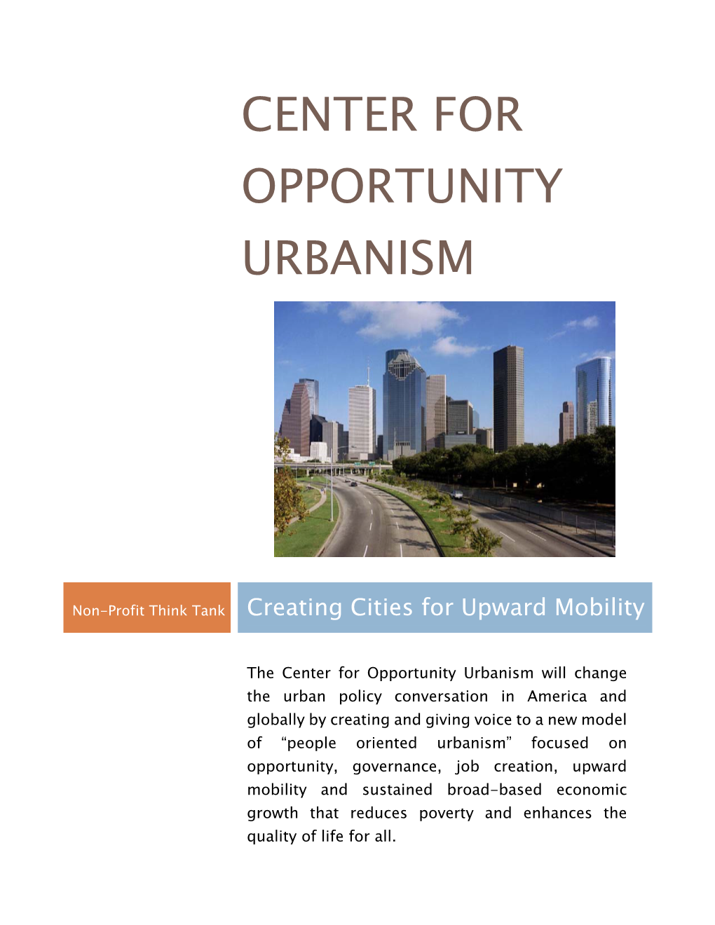 Center for Opportunity Urbanism
