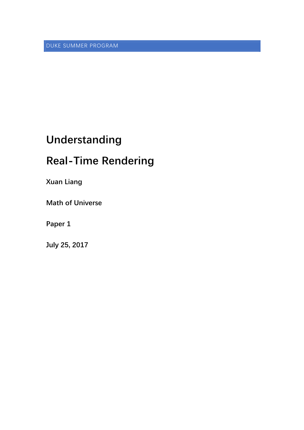 Understanding Real-Time Rendering