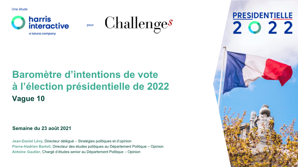 Baromètre D'intentions De Vote À L'élection Présidentielle De 2022