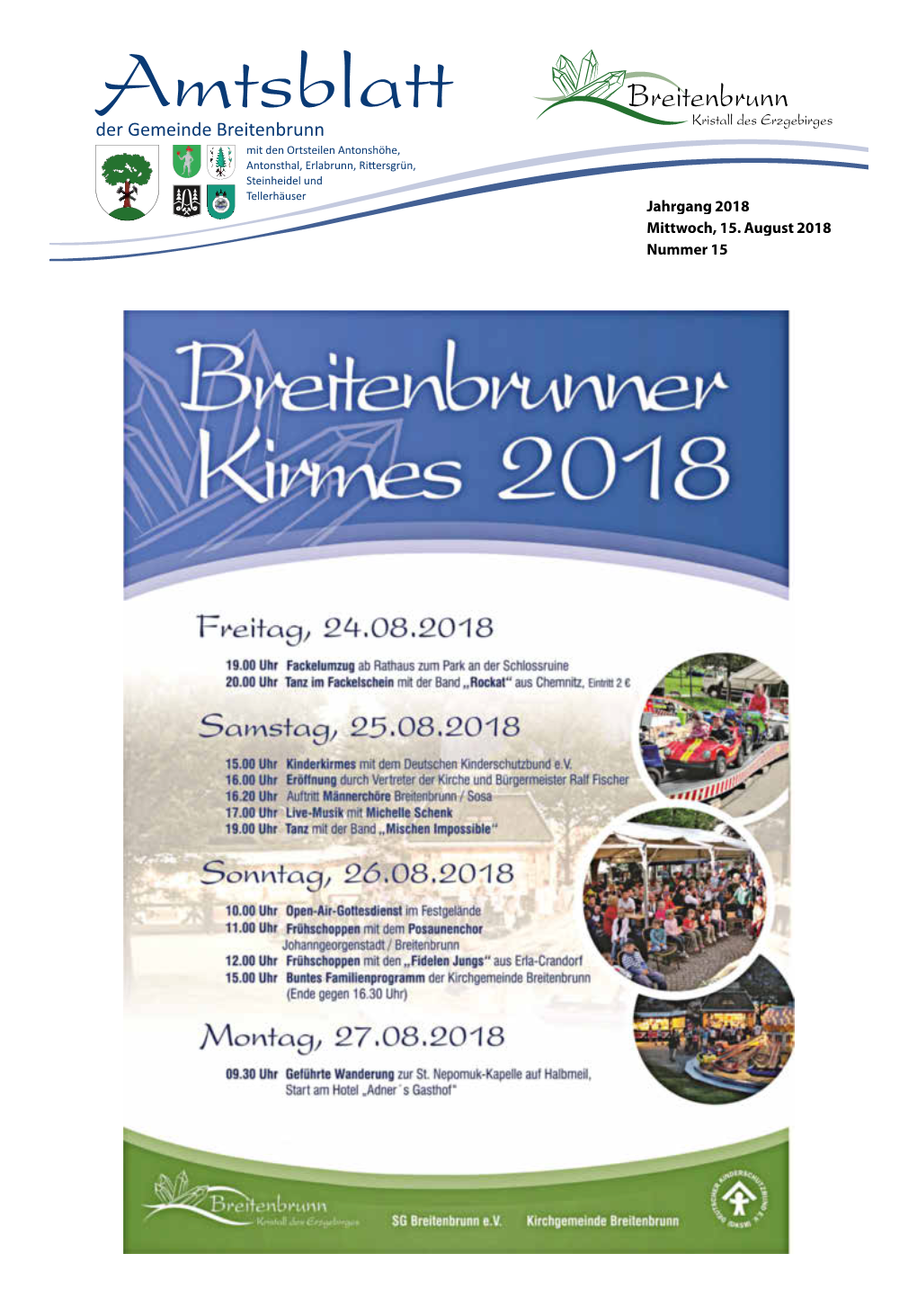 Jahrgang 2018 Mittwoch, 15. August 2018 Nummer 15 Seite 2 Mittwoch, 15