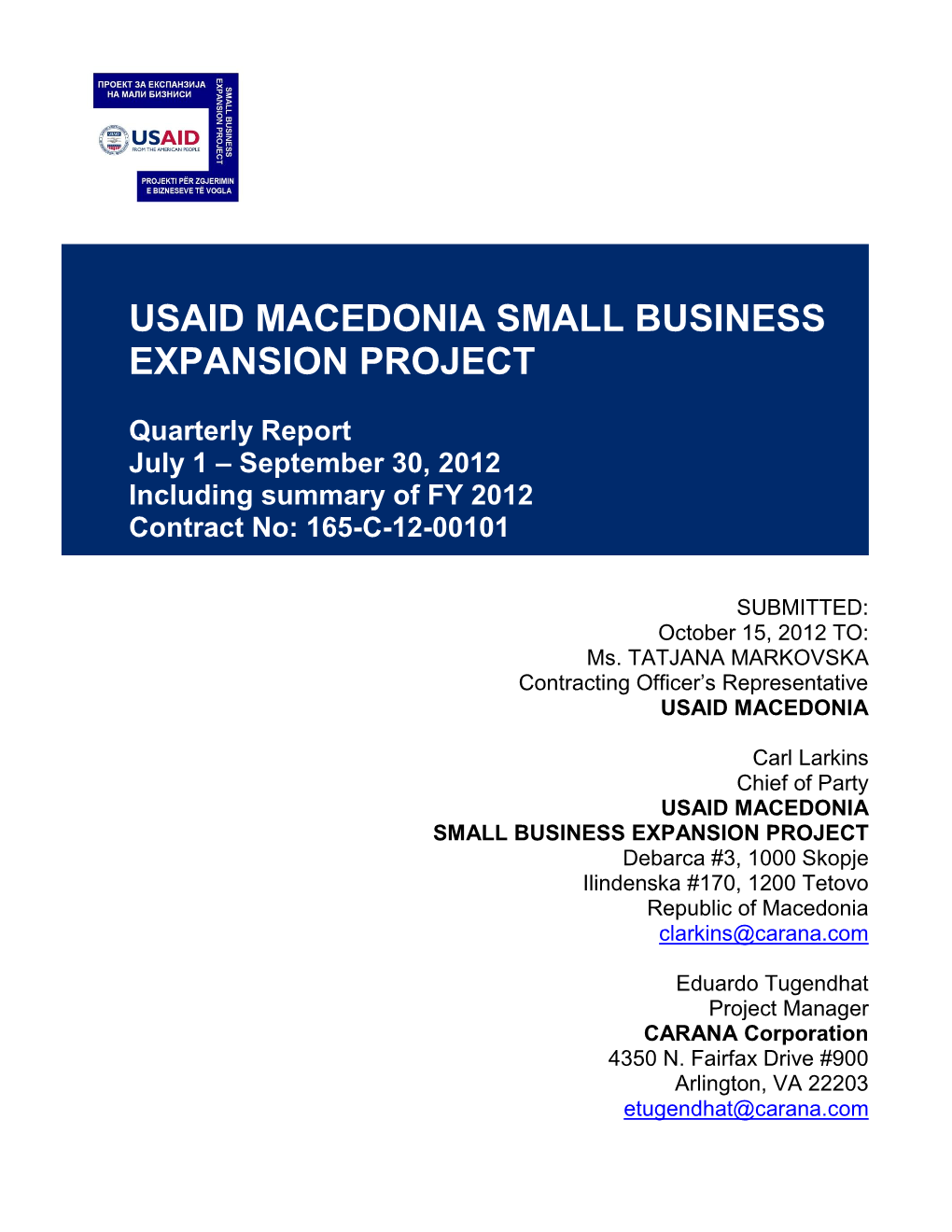 Usaid Macedonia Small Business Expansion Project