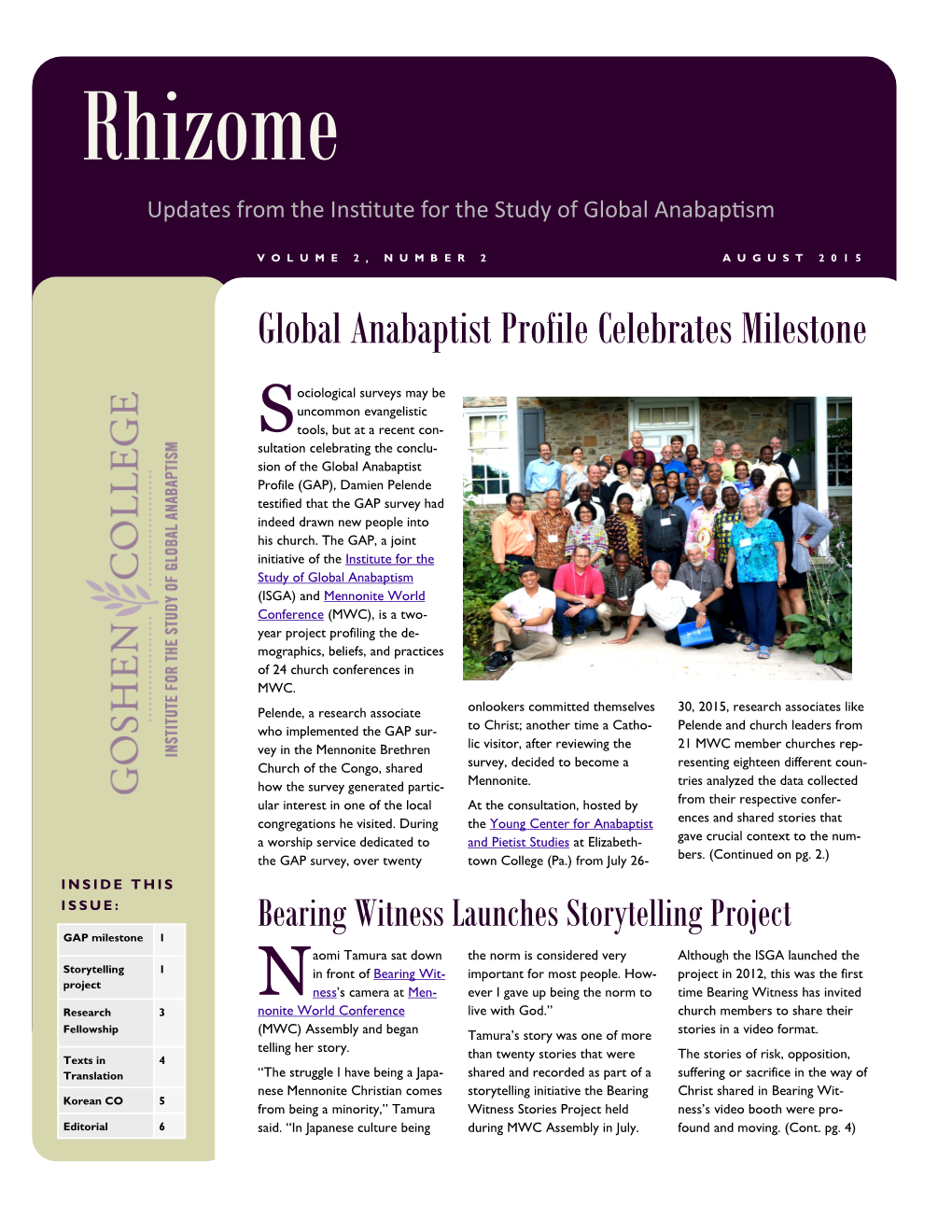 Global Anabaptist Profile Celebrates Milestone