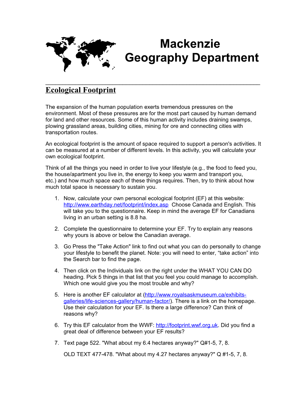 Geography Department