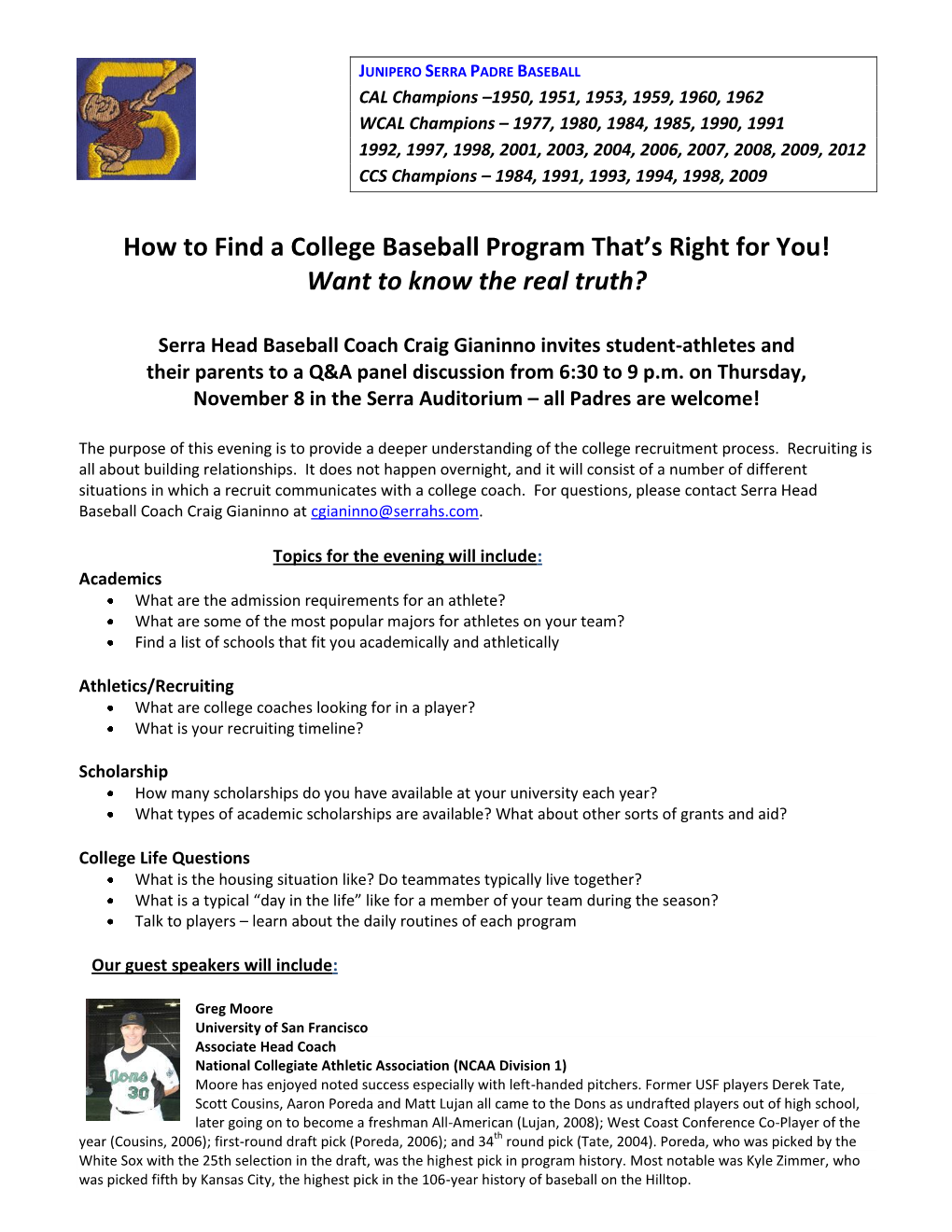 How to Find a College Baseball Program That's Right for You! Want