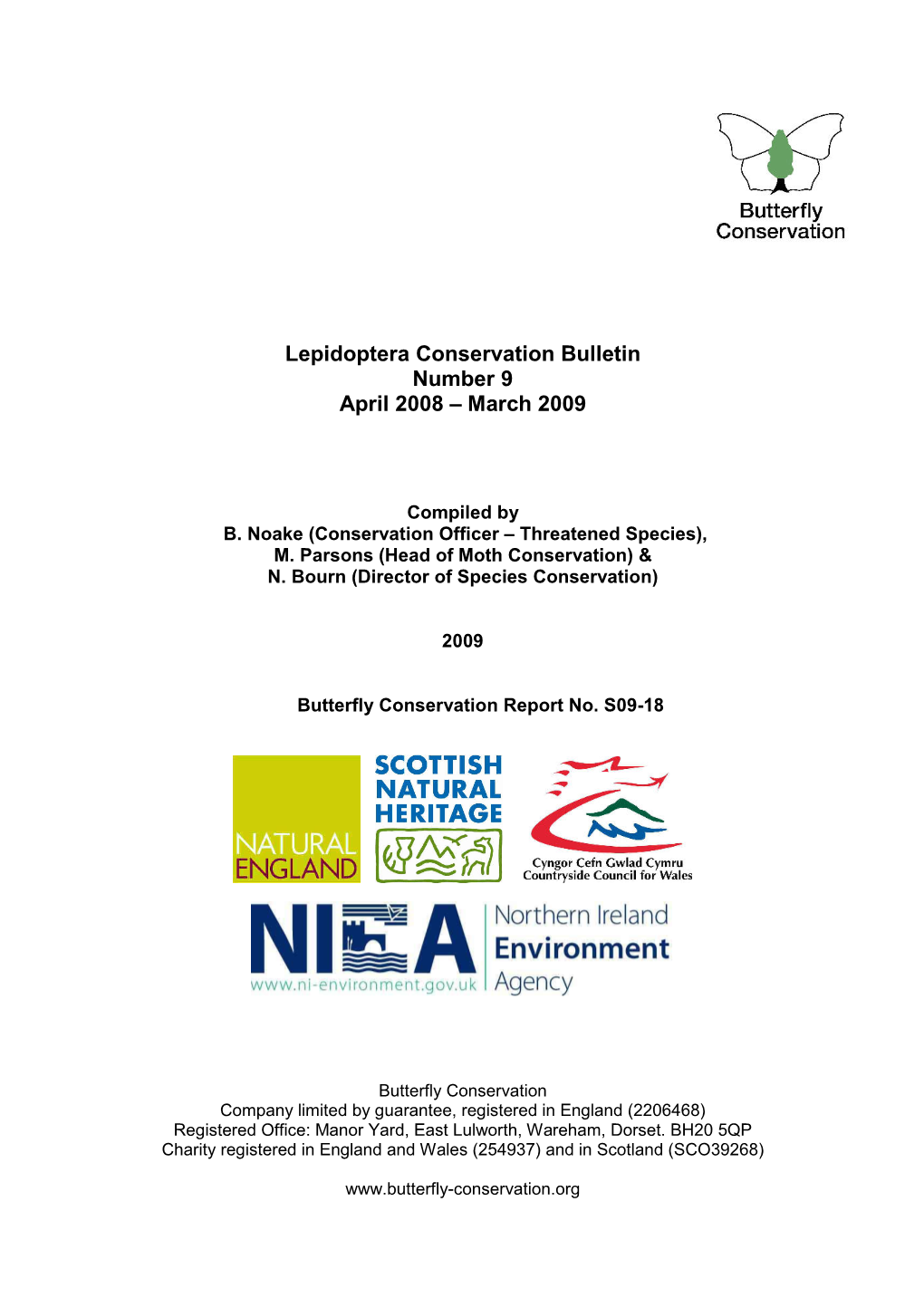 Lepidoptera Conservation Bulletin 2009