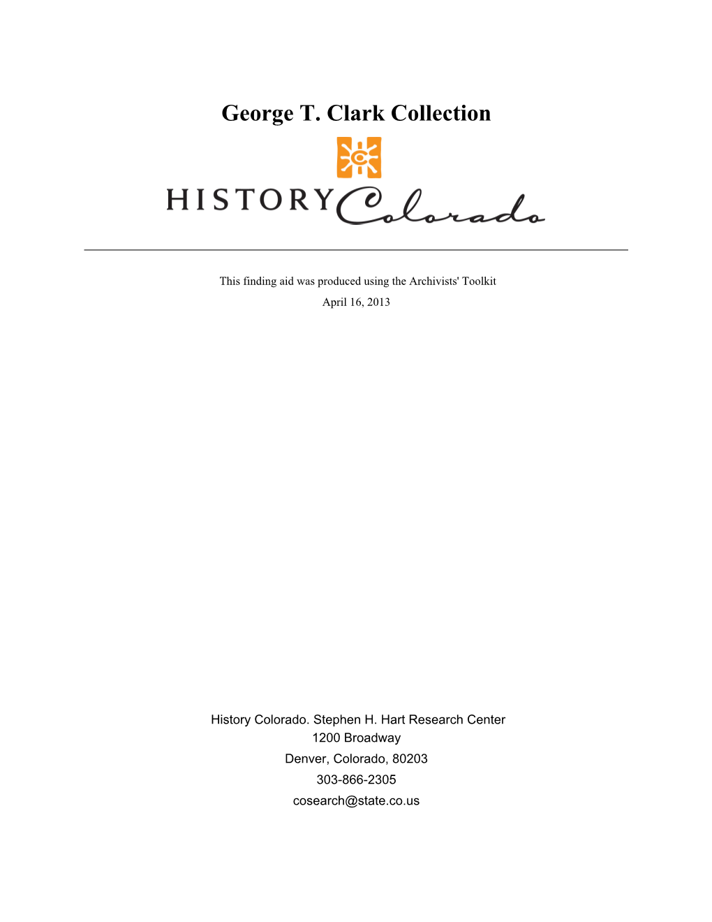 George T. Clark Collection