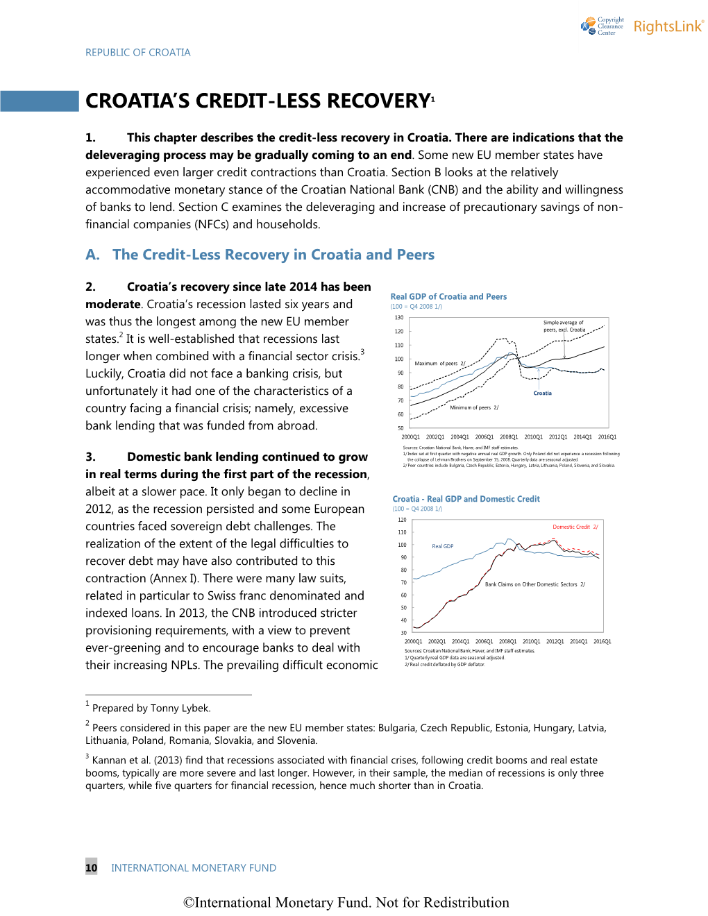 Croatia's Credit-Less Recovery1