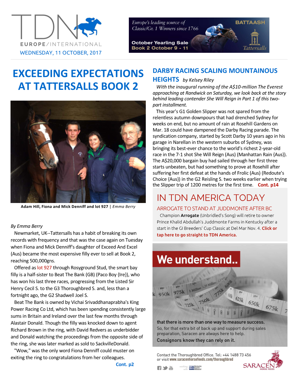 Exceeding Expectations at Tattersalls Book 2 Cont