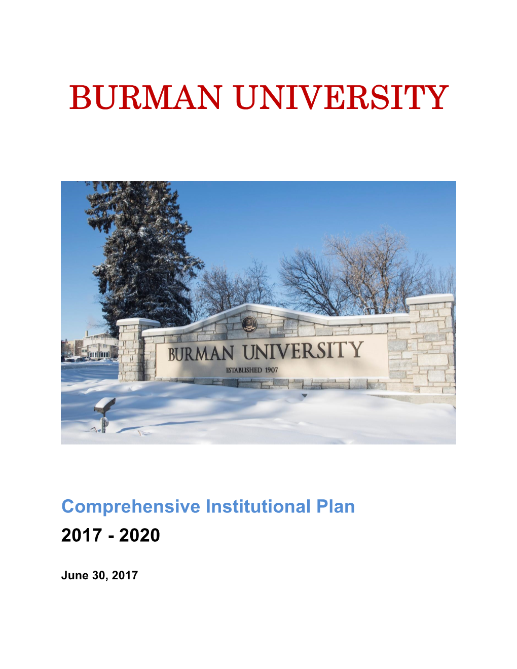 Comprehensive Institutional Plan