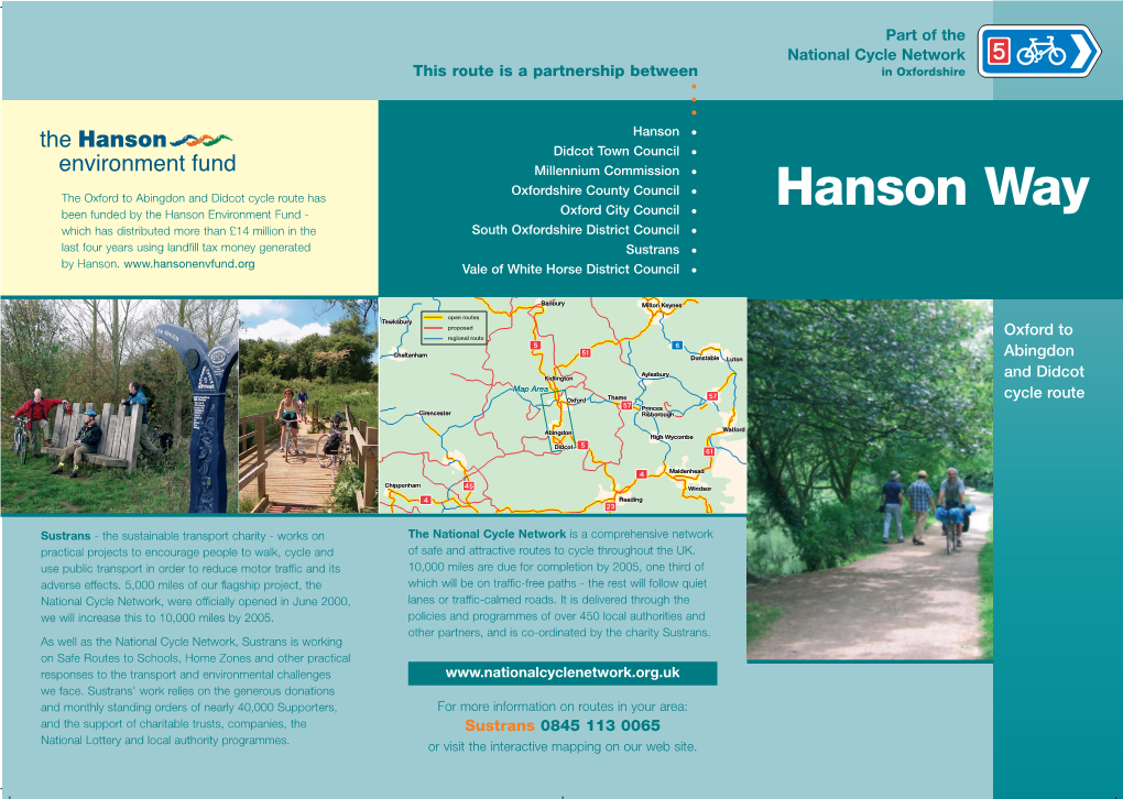 Cycle Map: the Hanson Way(Oxford-Abingdon-Didcot)