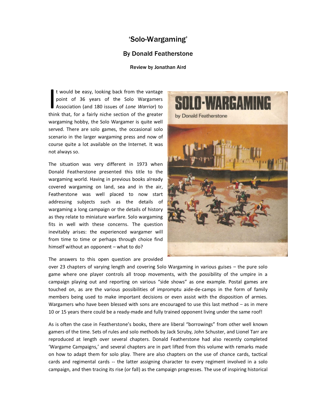 'Solo-Wargaming' (Featherstone)
