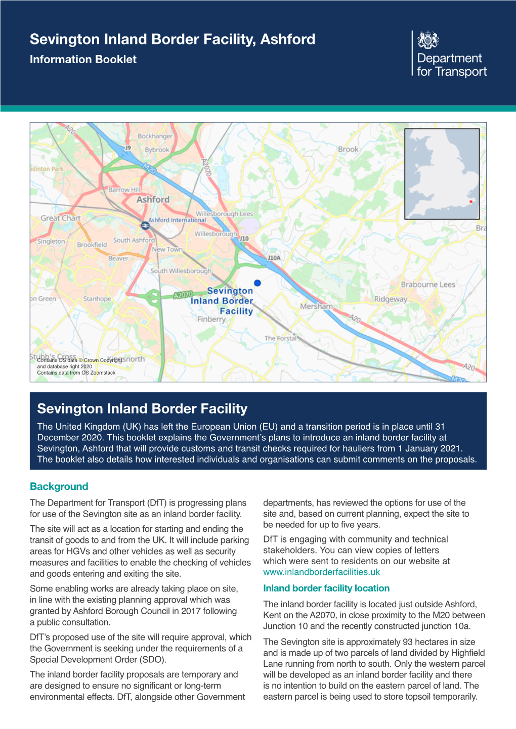 Sevington Inland Border Facility, Ashford Information Booklet