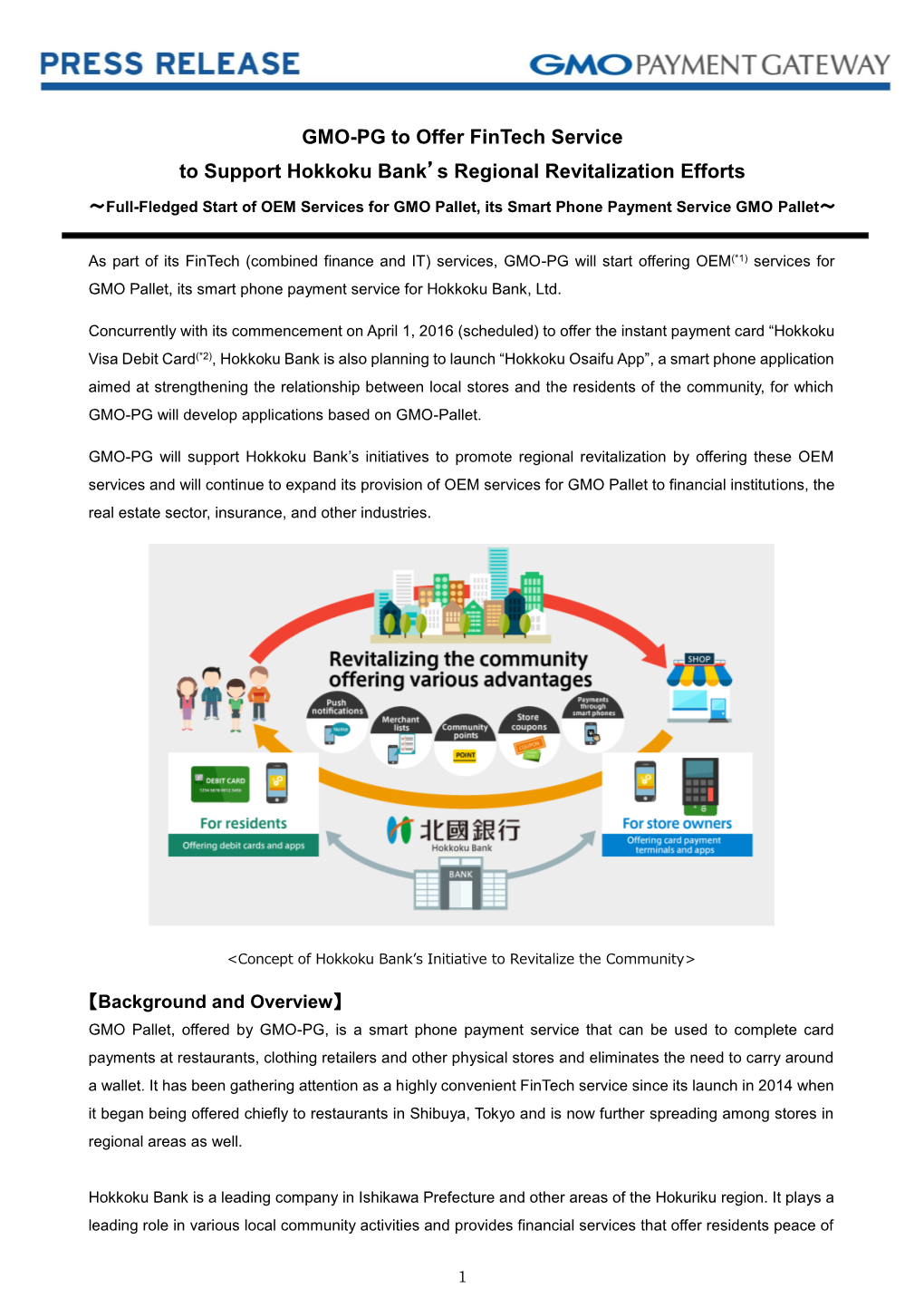 GMO-PG to Offer Fintech Service to Support Hokkoku Bank's Regional Revitalization Efforts