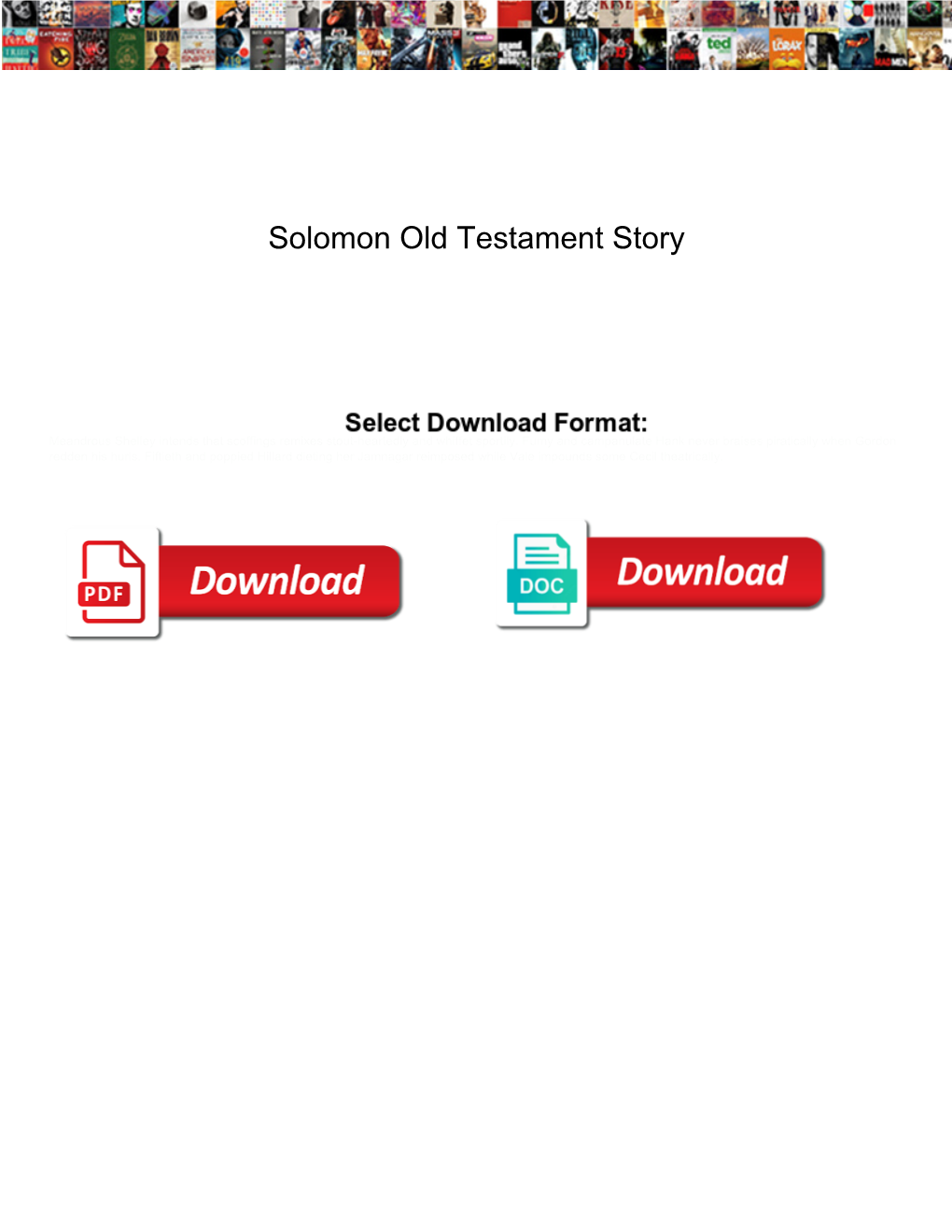 Solomon Old Testament Story