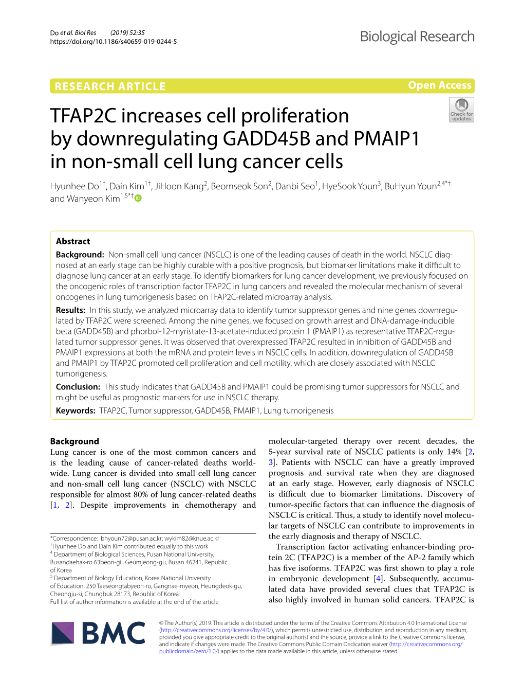TFAP2C Increases Cell Proliferation by Downregulating GADD45B And