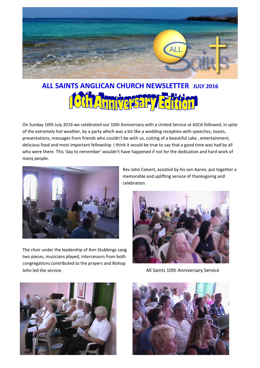 All Saints Anglican Church Newsletter July 2016