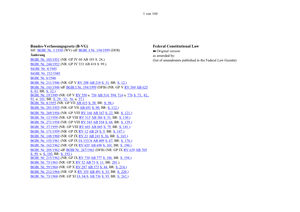 Federal Constitutional Law Stf: Bgbl