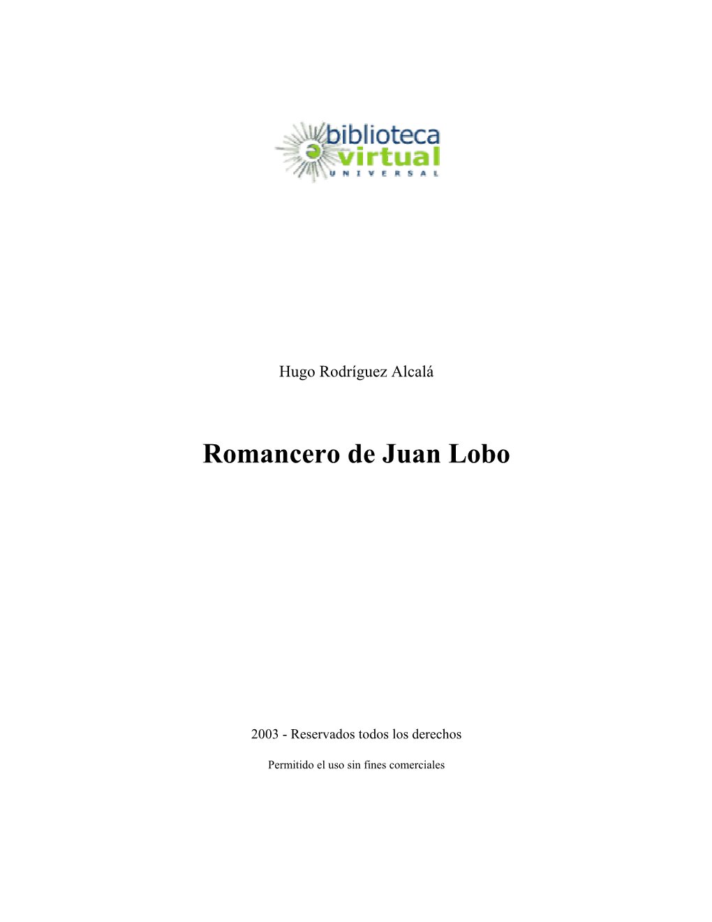 Romancero De Juan Lobo