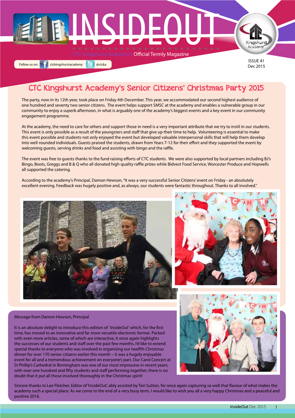 CTC Kingshurst Academy's Senior Citizens' Christmas Party 2015