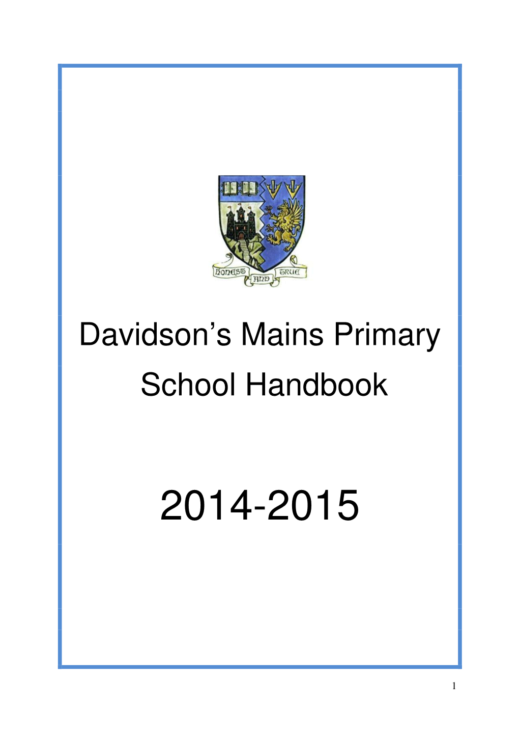 Davidson's Mains Primary School Handbook