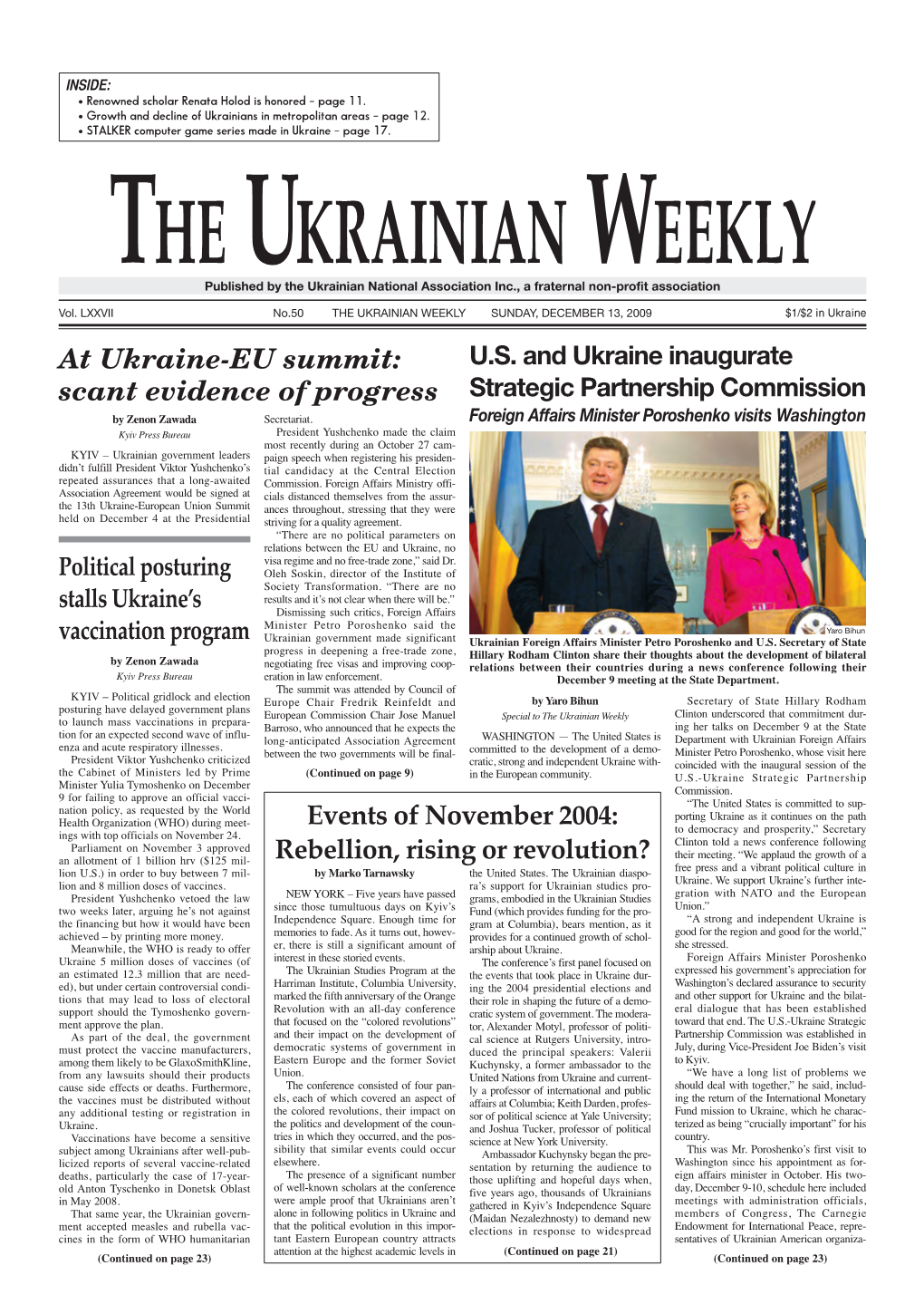 The Ukrainian Weekly 2009, No.50