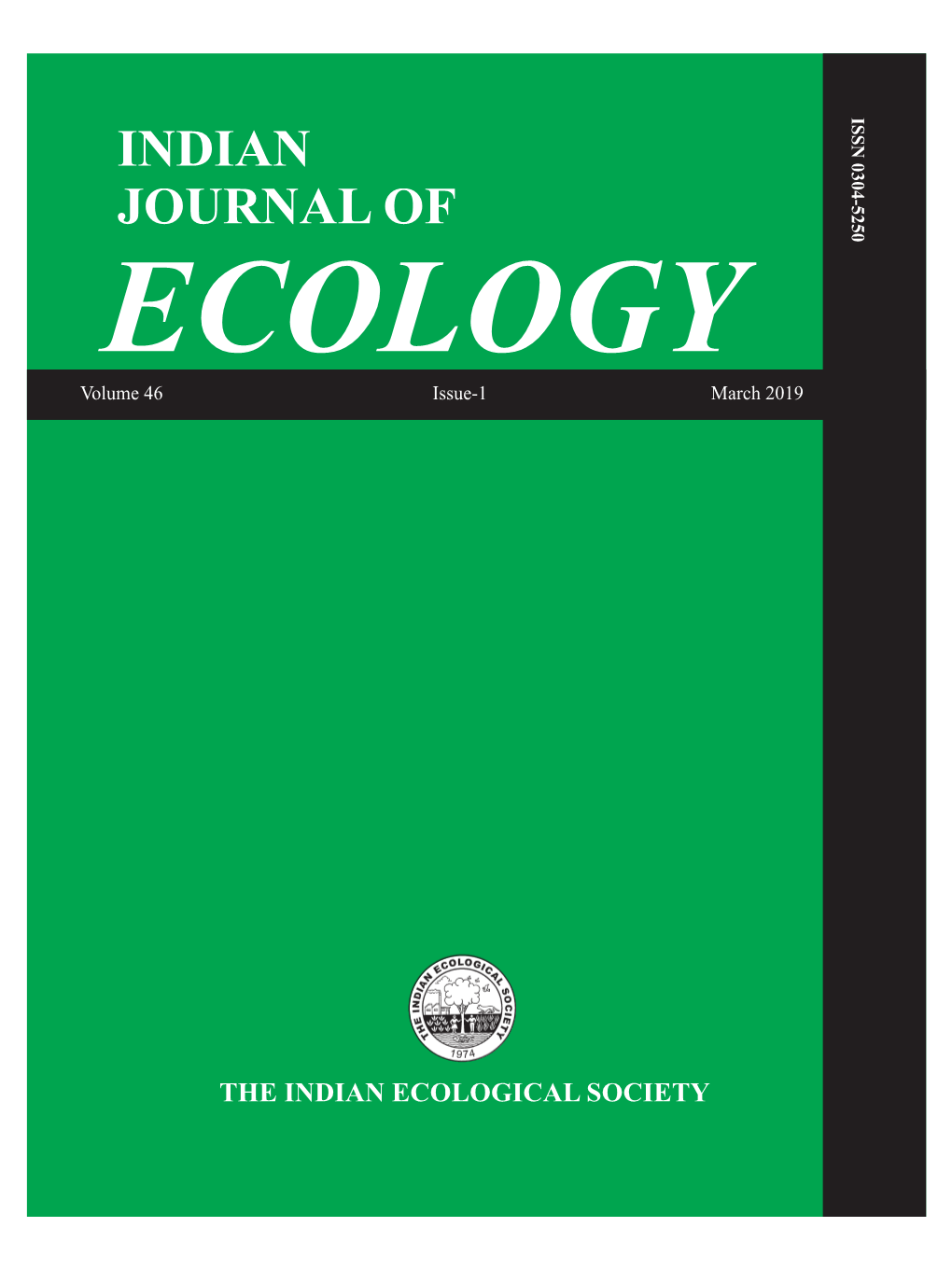 INDIAN JOURNAL of ECOLOGY Volume 46 Issue-1 March 2019